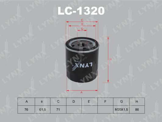 LYNXauto LC-1320 - Маслен филтър vvparts.bg