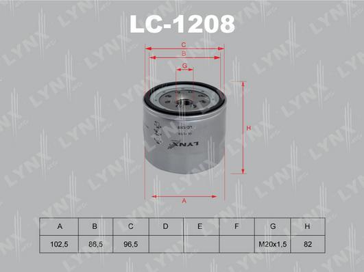 LYNXauto LC-1208 - Маслен филтър vvparts.bg