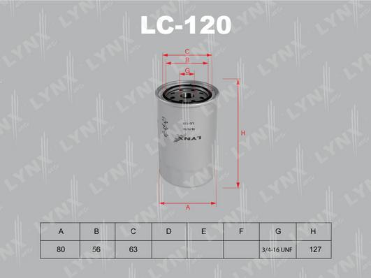 LYNXauto LC-120 - Маслен филтър vvparts.bg