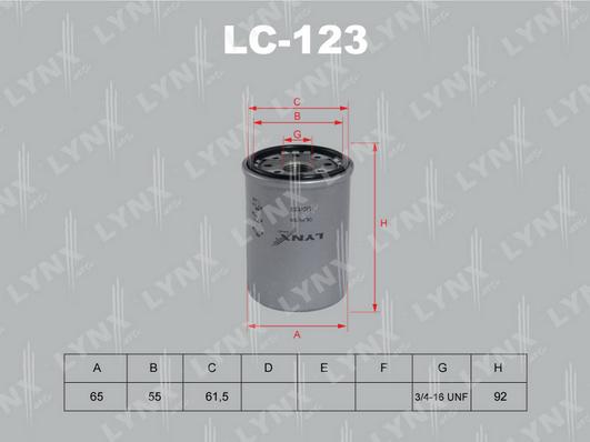 LYNXauto LC-123 - Маслен филтър vvparts.bg