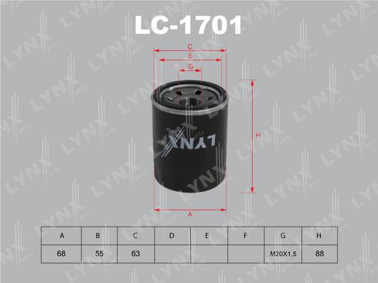 LYNXauto LC-1701 - Маслен филтър vvparts.bg