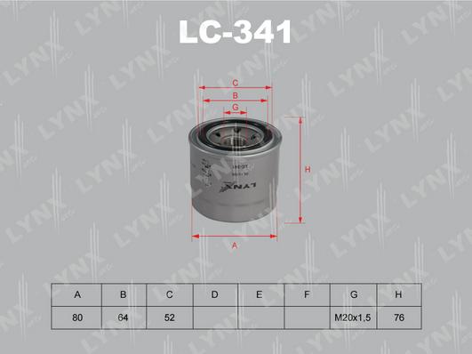 LYNXauto LC-341 - Маслен филтър vvparts.bg