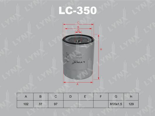 LYNXauto LC-350 - Маслен филтър vvparts.bg