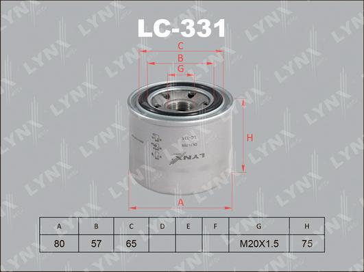 LYNXauto LC-331 - Маслен филтър vvparts.bg