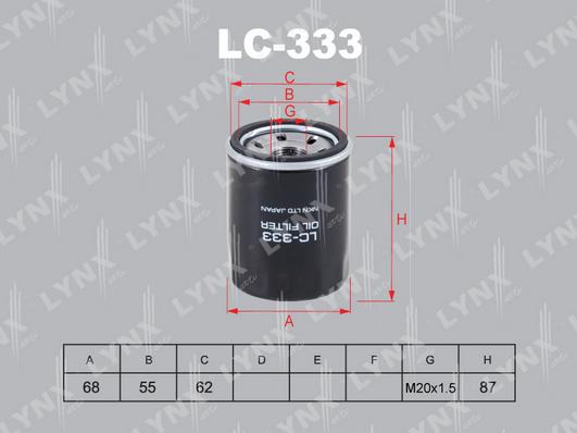 LYNXauto LC-333 - Маслен филтър vvparts.bg