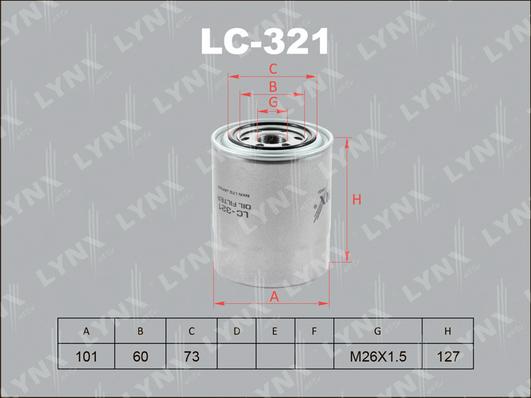 LYNXauto LC-321 - Маслен филтър vvparts.bg