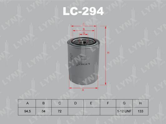 LYNXauto LC-294 - Маслен филтър vvparts.bg