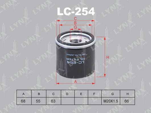 LYNXauto LC-254 - Маслен филтър vvparts.bg