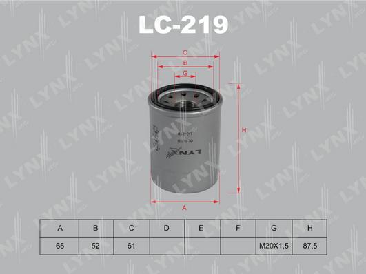 LYNXauto LC-219 - Маслен филтър vvparts.bg