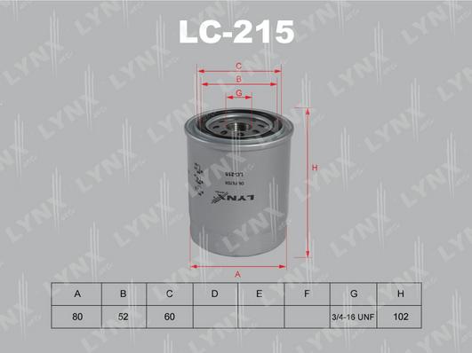 LYNXauto LC-215 - Маслен филтър vvparts.bg