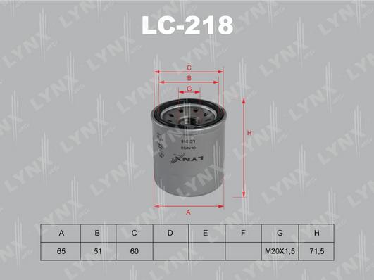 LYNXauto LC-218 - Маслен филтър vvparts.bg