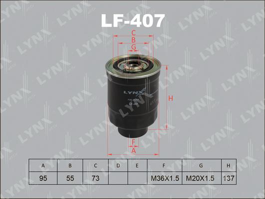 LYNXauto LF-407 - Горивен филтър vvparts.bg