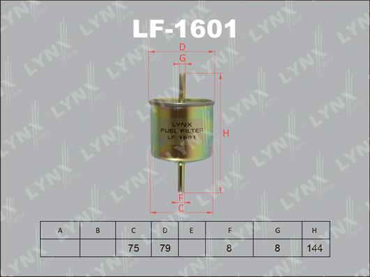 LYNXauto LF-1601 - Горивен филтър vvparts.bg