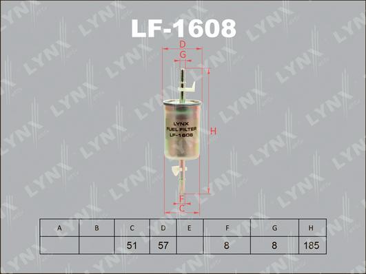 LYNXauto LF-1608 - Горивен филтър vvparts.bg