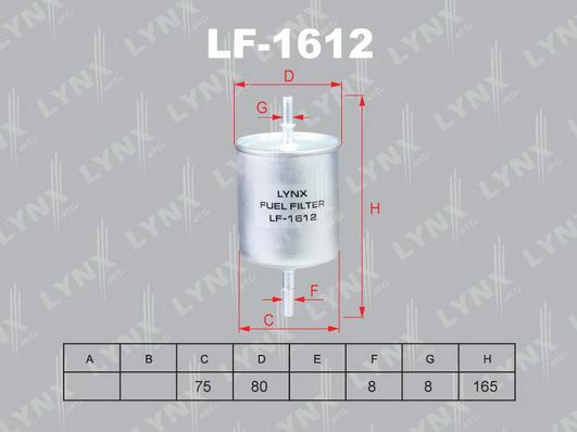 LYNXauto LF-1612 - Горивен филтър vvparts.bg
