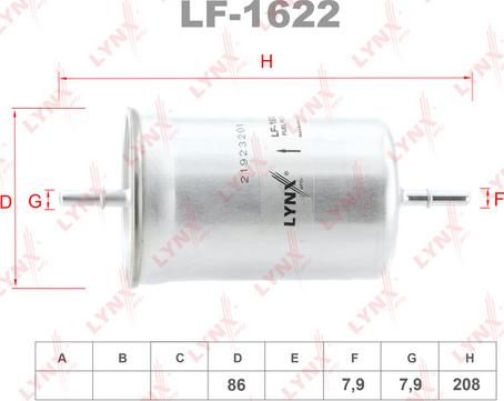 LYNXauto LF-1622 - Горивен филтър vvparts.bg