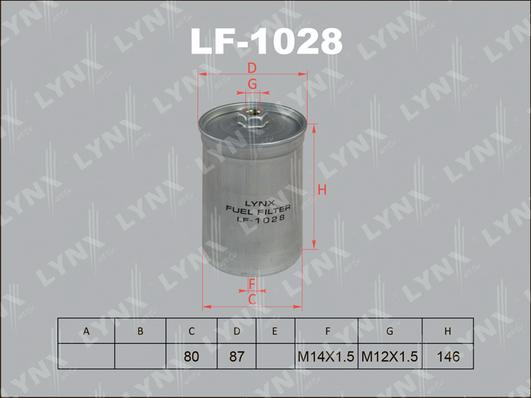 LYNXauto LF-1028 - Горивен филтър vvparts.bg