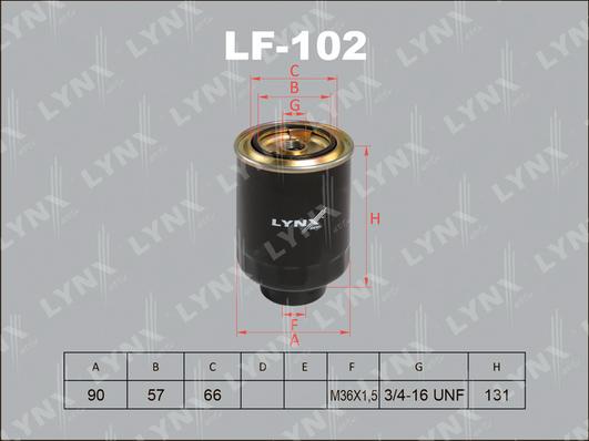 LYNXauto LF-102 - Горивен филтър vvparts.bg