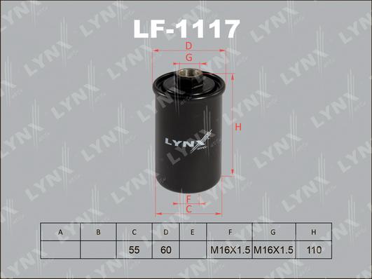 LYNXauto LF-1117 - Горивен филтър vvparts.bg