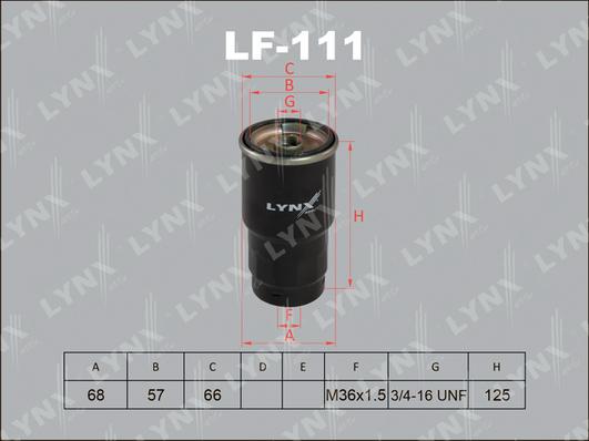 LYNXauto LF-111 - Горивен филтър vvparts.bg