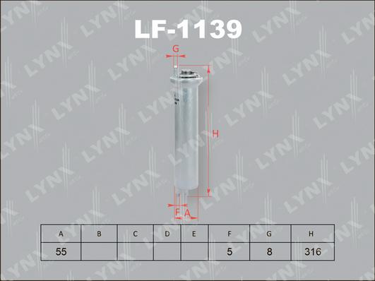 LYNXauto LF-1139 - Горивен филтър vvparts.bg
