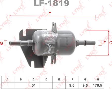 LYNXauto LF-1819 - Горивен филтър vvparts.bg