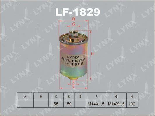 LYNXauto LF-1829 - Горивен филтър vvparts.bg