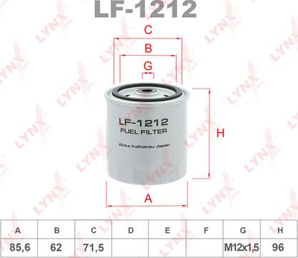 LYNXauto LF-1212 - Горивен филтър vvparts.bg