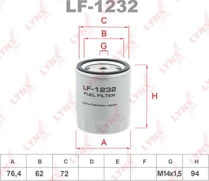 LYNXauto LF-1232 - Горивен филтър vvparts.bg