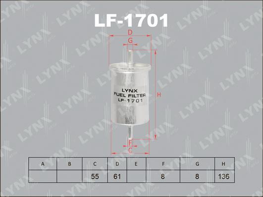 LYNXauto LF-1701 - Горивен филтър vvparts.bg