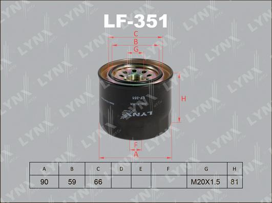 LYNXauto LF-351 - Горивен филтър vvparts.bg