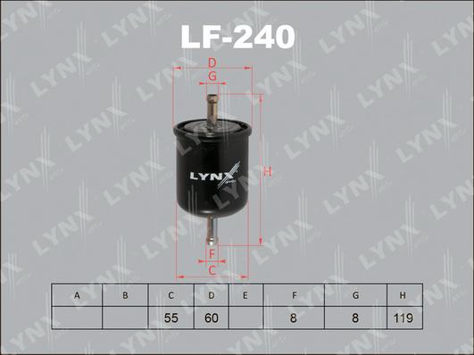 LYNXauto LF-240 - Горивен филтър vvparts.bg