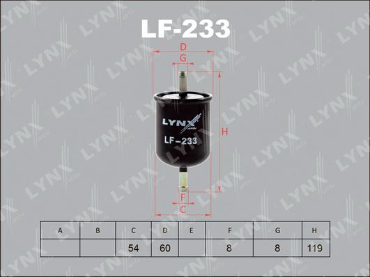 LYNXauto LF-233 - Горивен филтър vvparts.bg