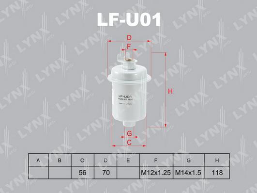 LYNXauto LF-U01 - Горивен филтър vvparts.bg