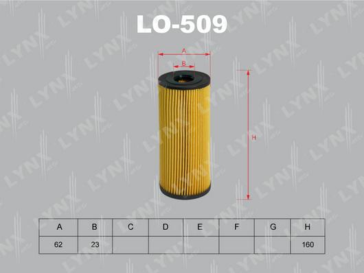 LYNXauto LO-509 - Маслен филтър vvparts.bg