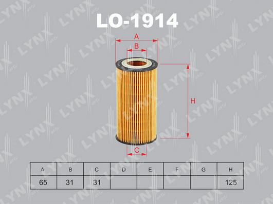 LYNXauto LO-1914 - Маслен филтър vvparts.bg