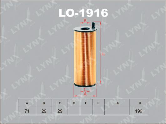 LYNXauto LO-1916 - Маслен филтър vvparts.bg