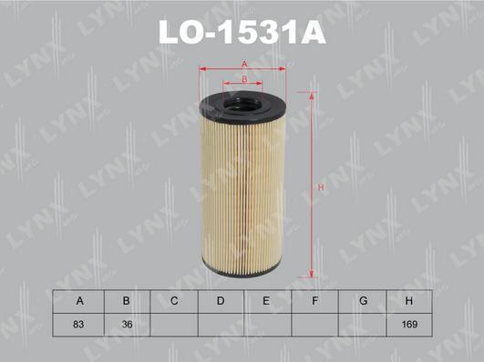 LYNXauto LO-1531A - Маслен филтър vvparts.bg