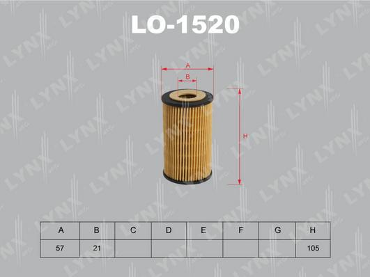 LYNXauto LO-1520 - Маслен филтър vvparts.bg