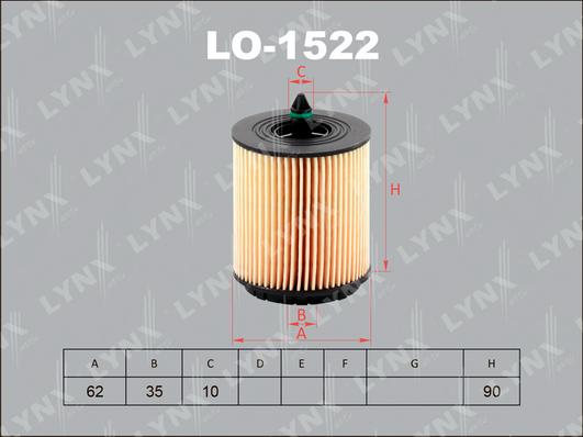 LYNXauto LO-1522 - Маслен филтър vvparts.bg
