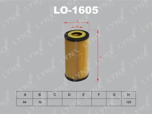 LYNXauto LO-1605 - Маслен филтър vvparts.bg