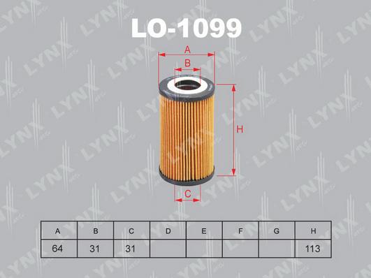LYNXauto LO-1099 - Маслен филтър vvparts.bg