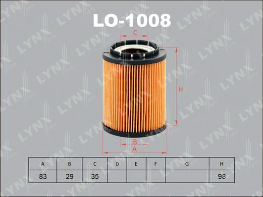 LYNXauto LO-1008 - Маслен филтър vvparts.bg