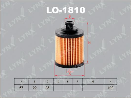 LYNXauto LO-1810 - Маслен филтър vvparts.bg