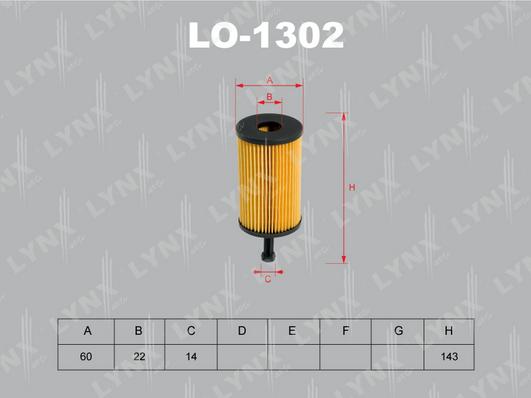 LYNXauto LO-1302 - Маслен филтър vvparts.bg