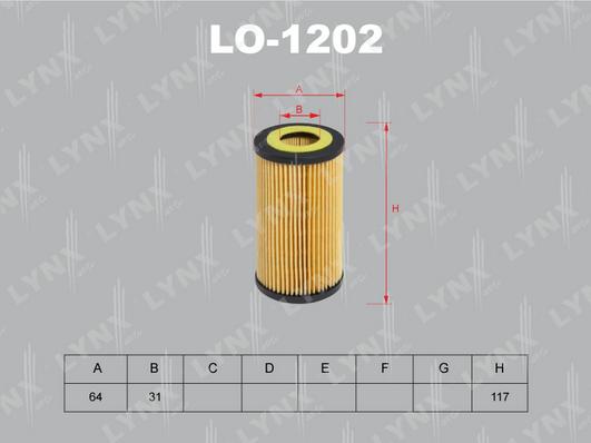 LYNXauto LO-1202 - Маслен филтър vvparts.bg