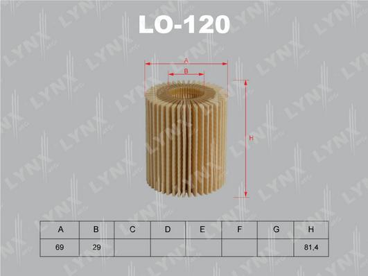 LYNXauto LO-120 - Маслен филтър vvparts.bg