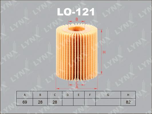 LYNXauto LO-121 - Маслен филтър vvparts.bg