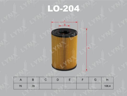 LYNXauto LO-204 - Маслен филтър vvparts.bg