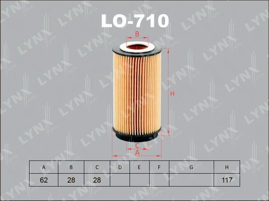 LYNXauto LO-710 - Маслен филтър vvparts.bg